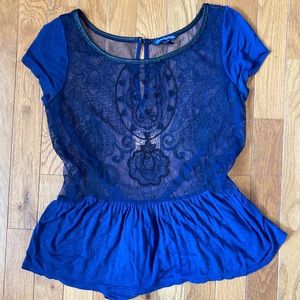 Sheer beaded peplum